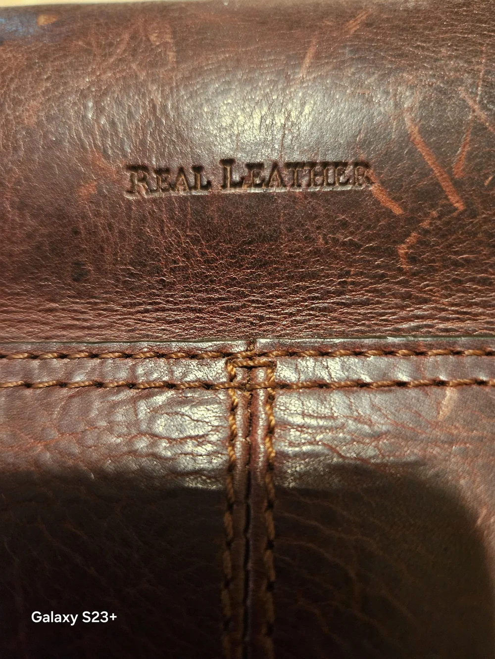 OSPREY Brown Leather Messenger Bag with Adjustable Strap